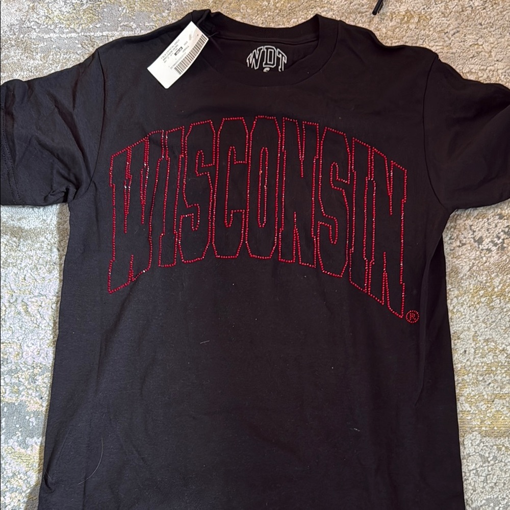 Wisconsin Black Studded T-Shirt